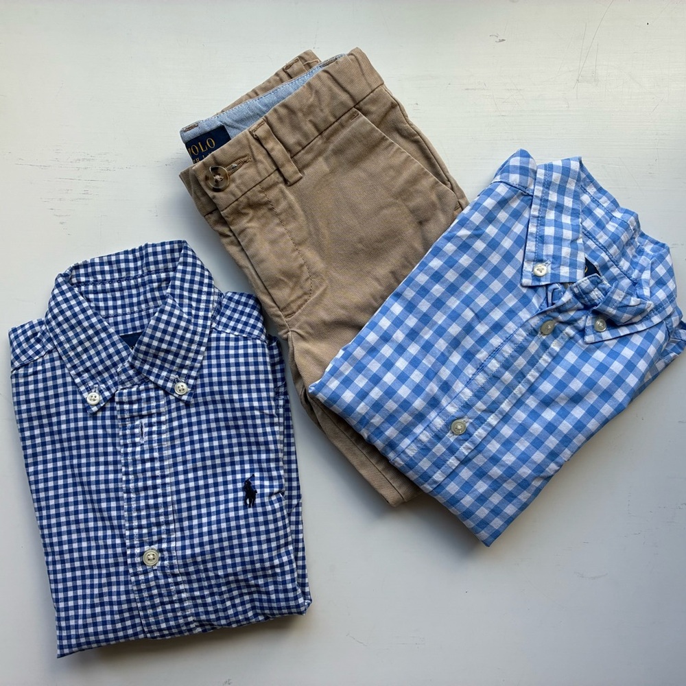 Polo by Ralph Lauren Tan Pants with Blue Lining